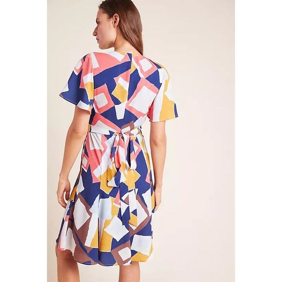 Anthropologie Hutch Blaise Wrap Dress Geometric Sz. XSP NEW - Picture 2 of 11